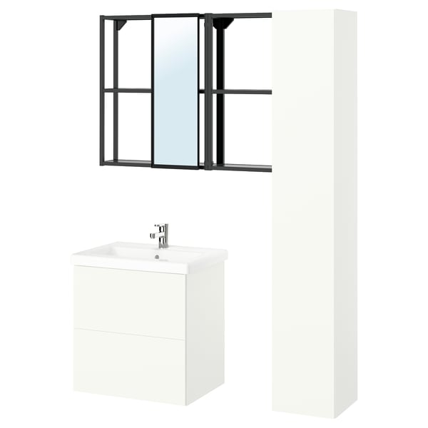 ENHET bathroom, anthracite/white, 64x43x65 cm