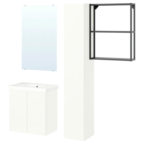ENHET bathroom, anthracite/white, 64x33x65 cm