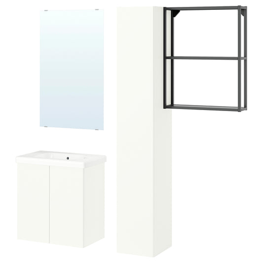 ENHET bathroom, anthracite/white, 64x33x65 cm