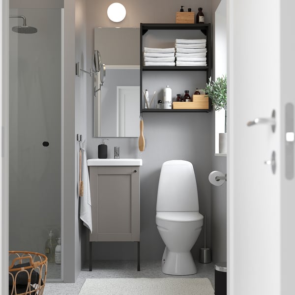 ENHET - Bathroom, anthracite/grey frame,44x43x87 cm