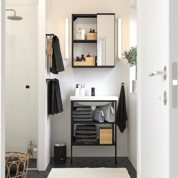 ENHET bathroom, anthracite, 64x43x87 cm