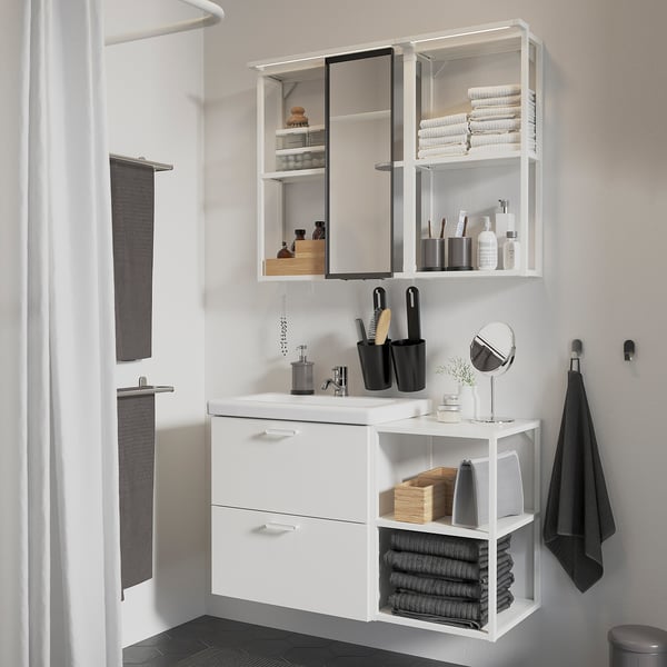 ENHET bathroom, white, 102x43x65 cm