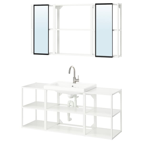 ENHET bathroom, white, 140x43x65 cm