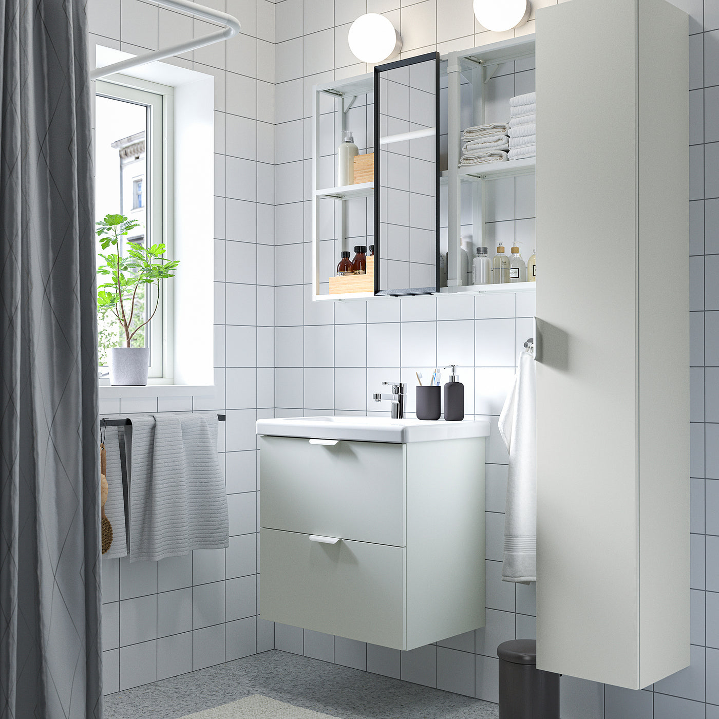 ENHET bathroom, white, 64x43x65 cm