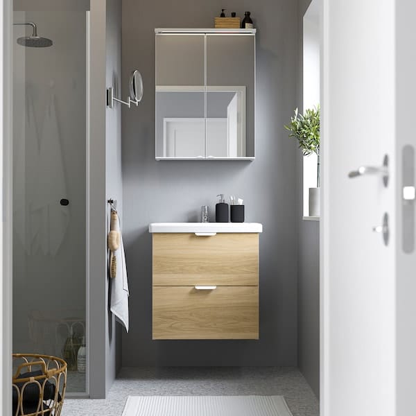 Ikea ENHET - Bathroom, oak effect,64x43x65 cm