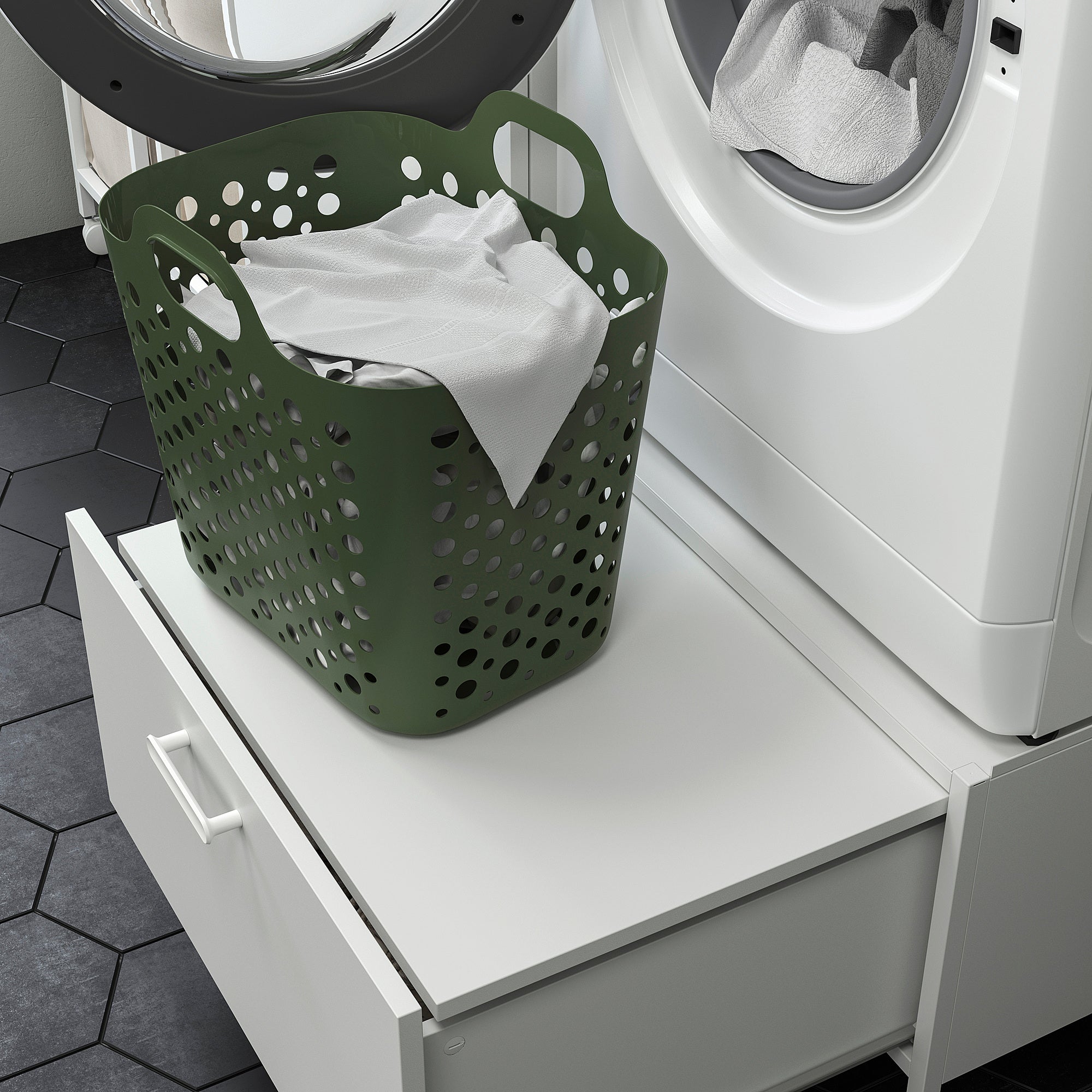 ENHET pedestal for washer/dryer, white, 60x62x45 cm