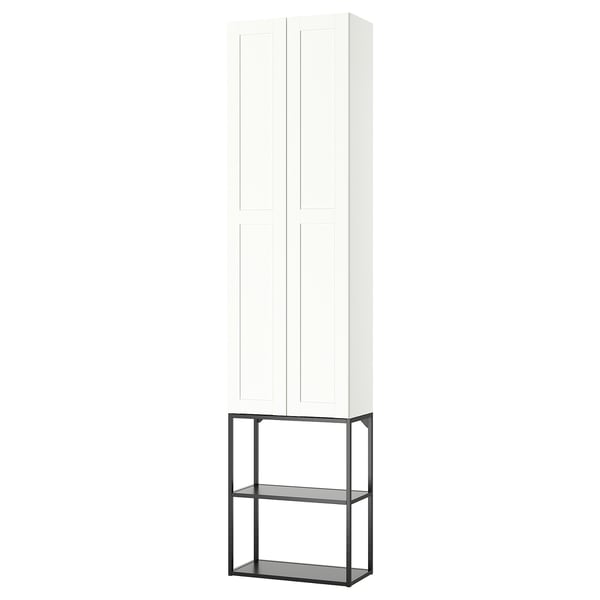 ENHET storage combination, anthracite/white frame