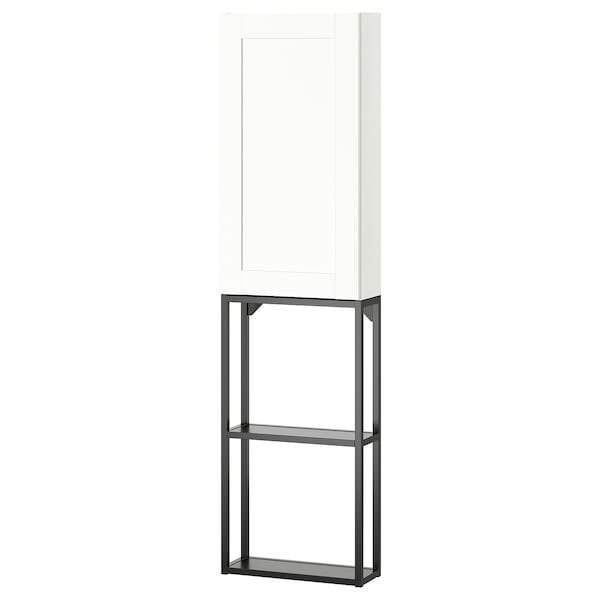 Ikea ENHET - Storage combination, anthracite/white frame, 40x17x150 cm