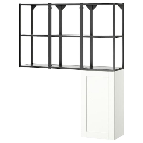 Ikea ENHET - Storage combination, anthracite/white frame, 120x32x150 cm