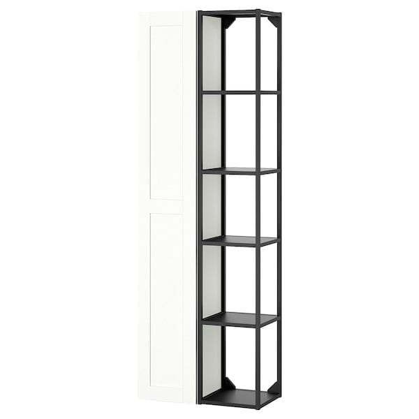 Ikea ENHET - Storage combination, anthracite/white frame, 60x32x180 cm