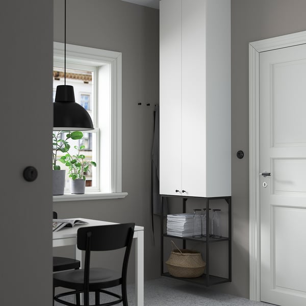 ENHET - ENHET Storage combination, anthracite/white, 60x32x255 cm