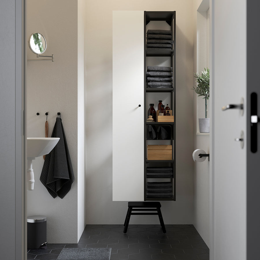 ENHET storage combination, anthracite/white, 60x180x32 cm