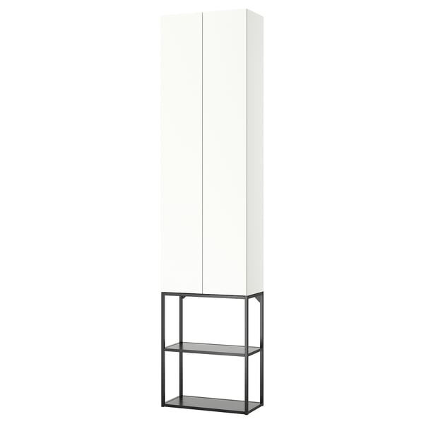 ENHET storage combination, anthracite/white, 60x32x255 cm