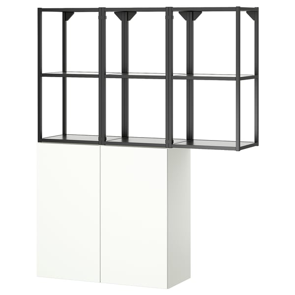 ENHET storage combination, anthracite/white, 120x32x150 cm
