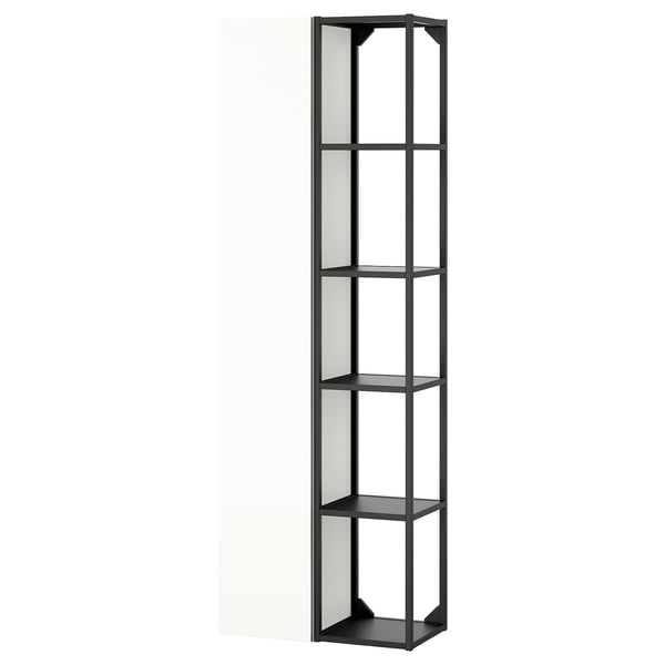 ENHET storage combination, anthracite/white, 60x32x180 cm