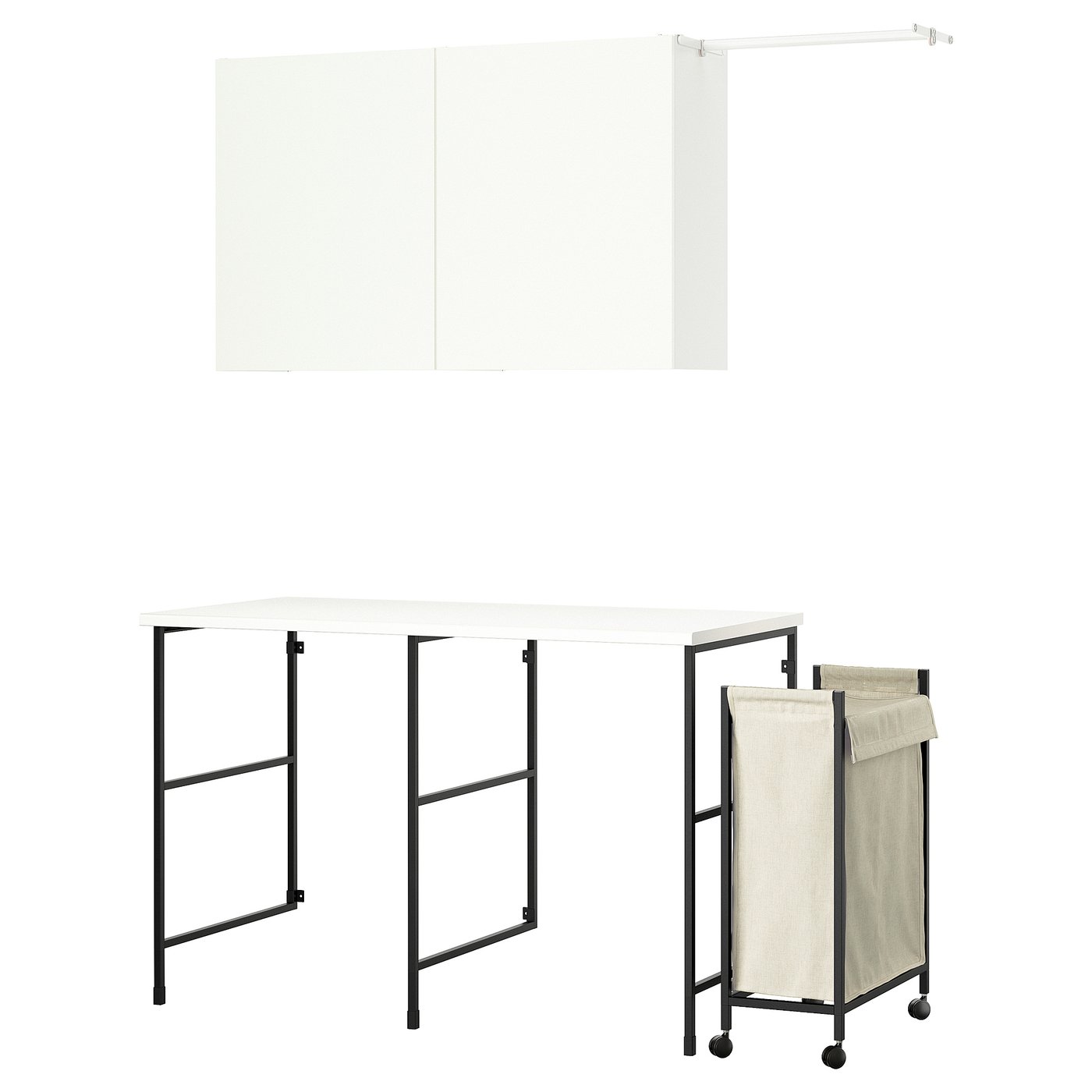 ENHET storage combination, anthracite/white, 139 cm