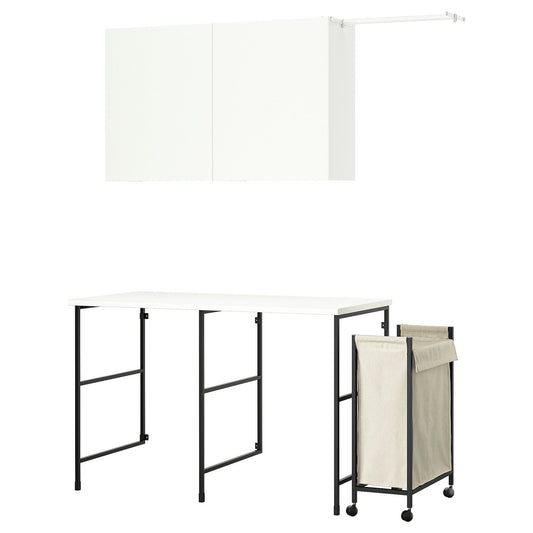 ENHET storage combination, anthracite/white, 139 cm