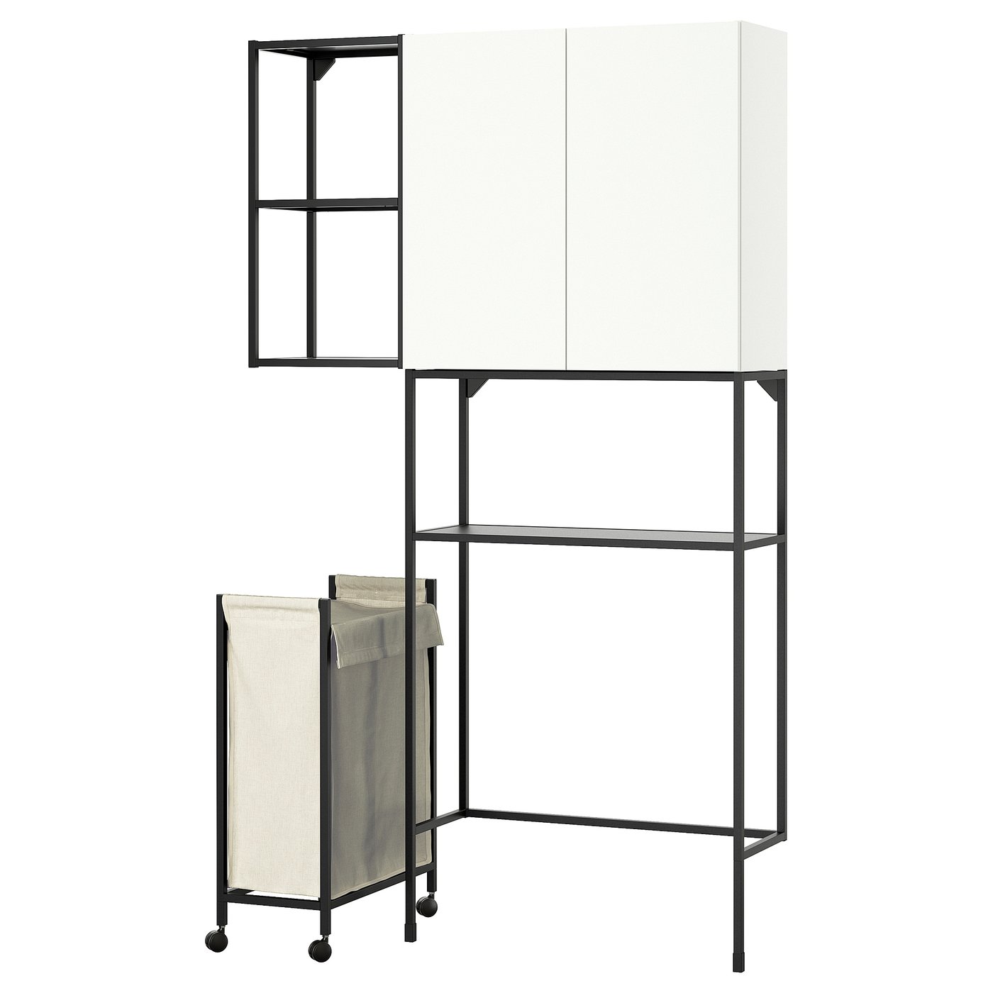 ENHET storage combination, anthracite/white, 120x204x32 cm