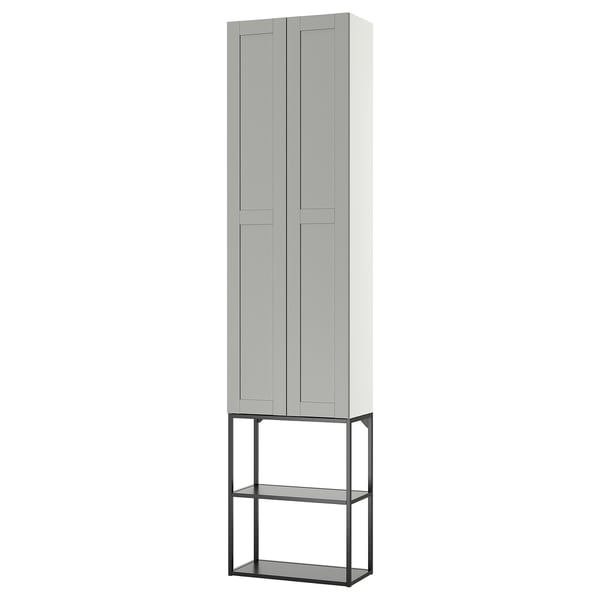 ENHET storage combination, anthracite/grey frame, 60x32x255 cm