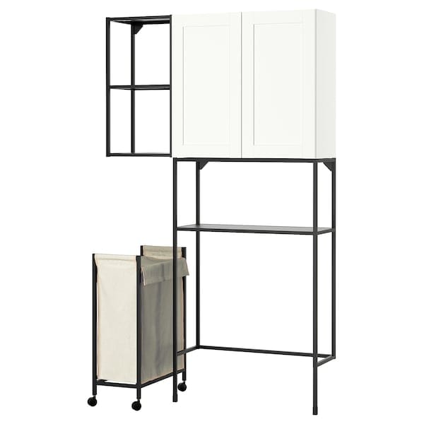 Ikea ENHET - Storage combination, anthracite/white frame, 120x32x204 cm