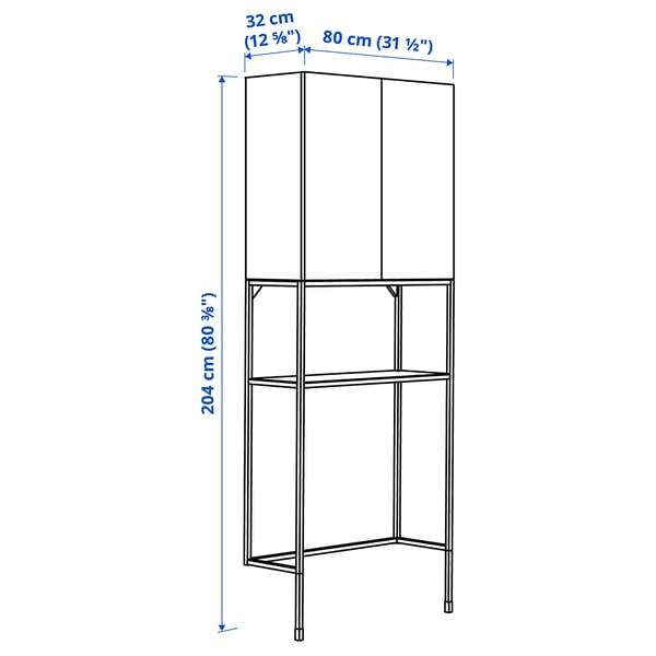 ENHET - ENHET Storage combination, white/oak effect, 80x32x204 cm
