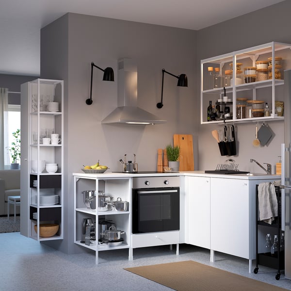 ENHET storage combination, white, 60x32x180 cm