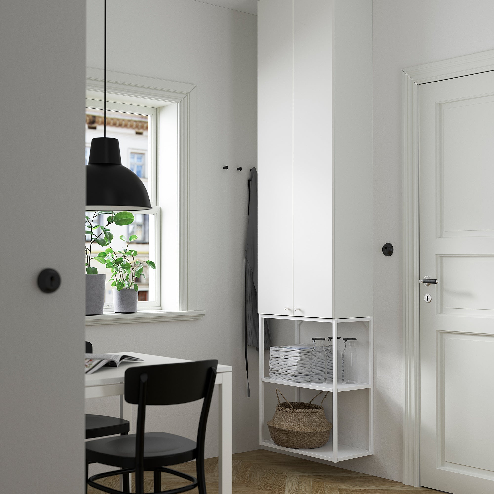 ENHET storage combination, white, 60x32x255 cm
