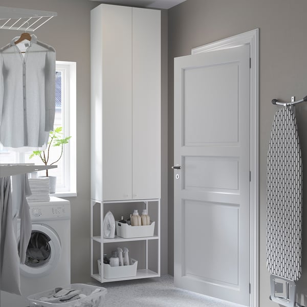 ENHET - Storage combination, white, 60x32x255 cm