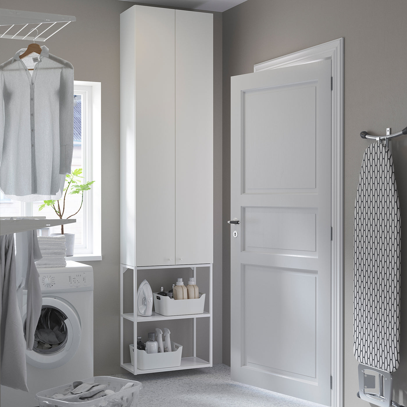 ENHET storage combination, white, 60x32x255 cm