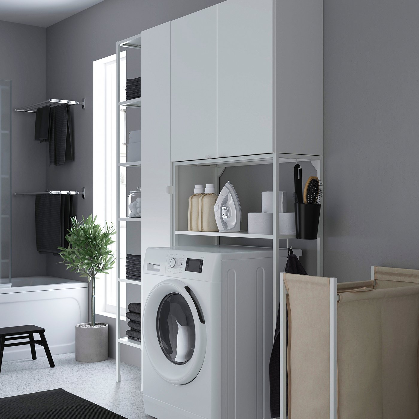 ENHET storage combination, white, 140x204x32 cm