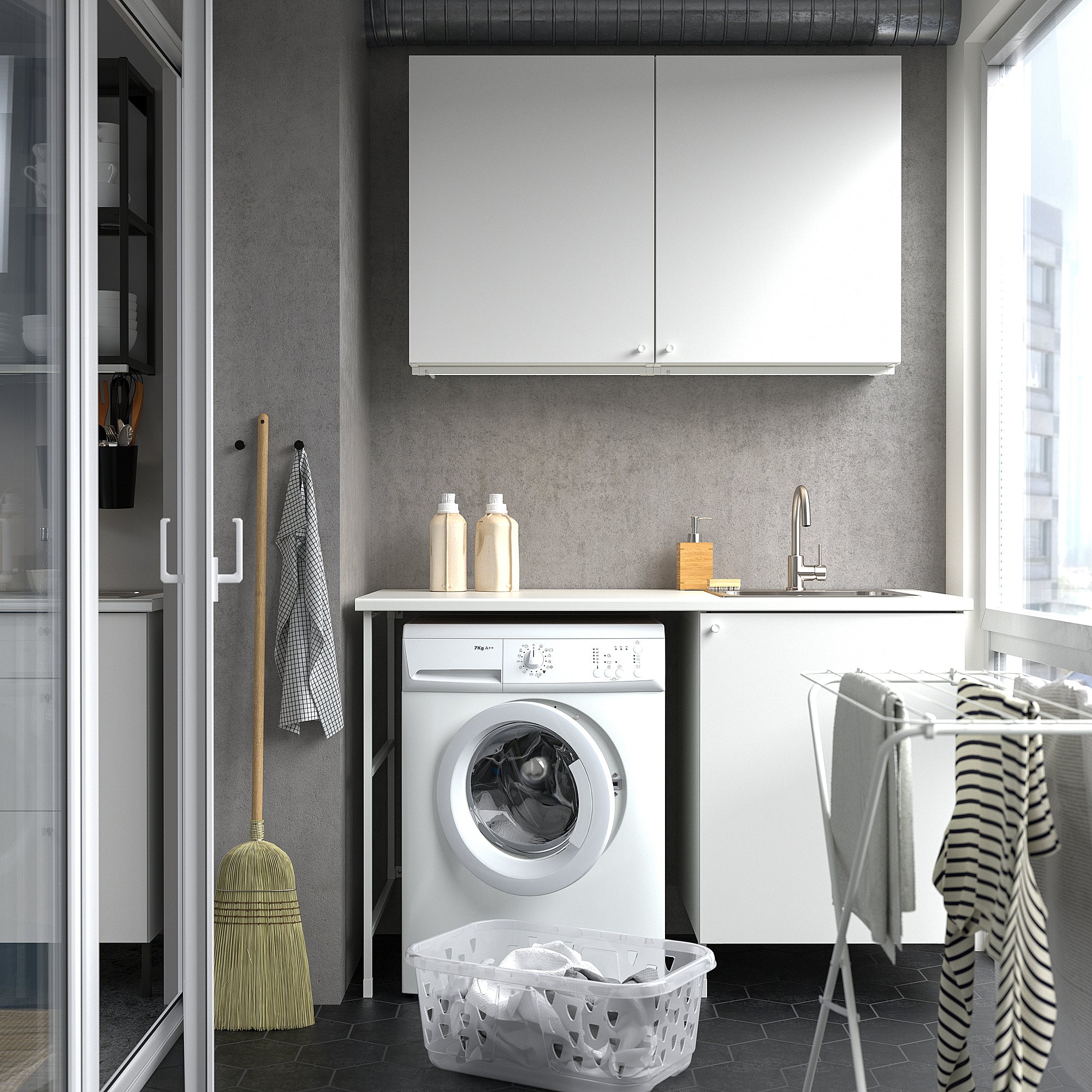 ENHET storage combination, white, 139x63.5x87.5 cm