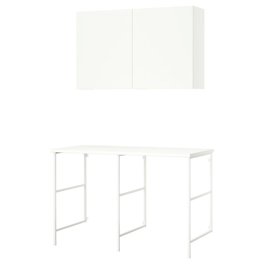 ENHET storage combination, white, 139x63.5x90.5 cm