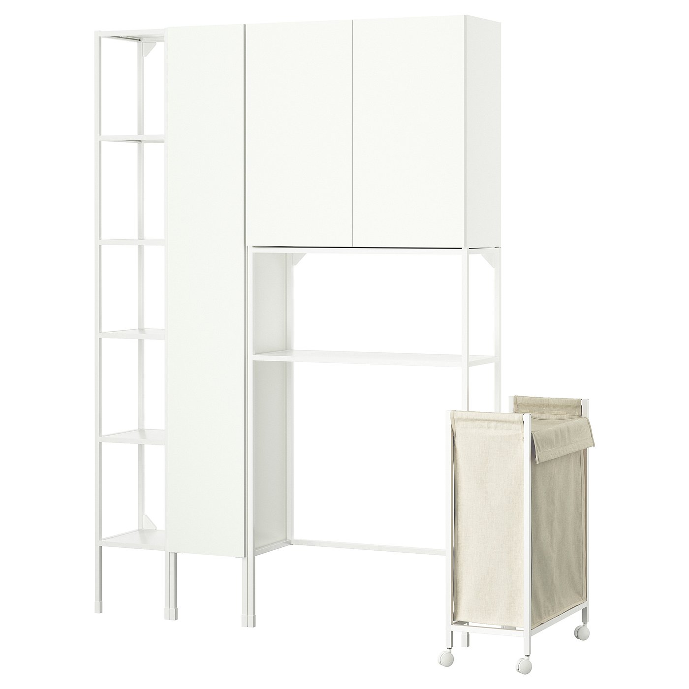 ENHET storage combination, white, 140x32x204 cm