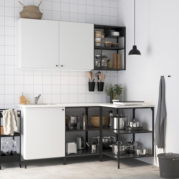 Ikea ENHET Corner kitchen - anthracite/white ,