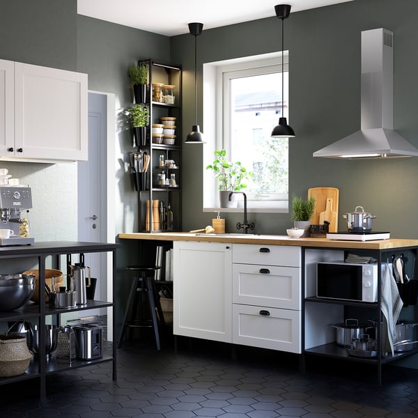 ENHET kitchen, anthracite/white frame