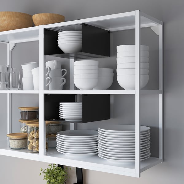 ENHET - ENHET Hanging shelf insert, anthracite, 26x28x15 cm