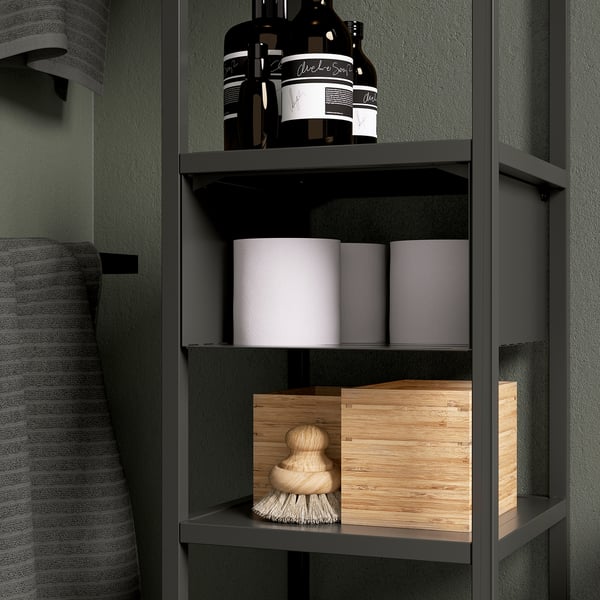ENHET - ENHET Hanging shelf insert, anthracite, 26x28x15 cm