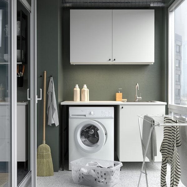 Ikea ENHET - Laundry, anthracite/white, 121.5x63.5x87.5 cm , 139x63.5x87.5 cm