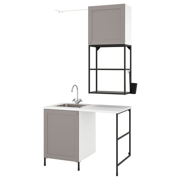 ENHET - Laundry, anthracite/grey frame, 139x63.5x87.5 cm
