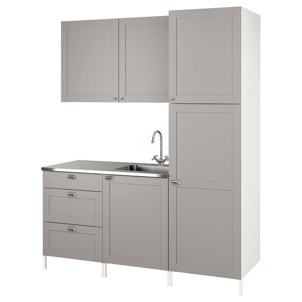 ENHET Laundry - white/grey frame 183x63.5x222.5 cm , 183x63.5x222.5 cm