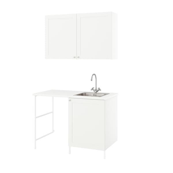 ENHET - Laundry, white/white frame,139x63.5x87.5 cm