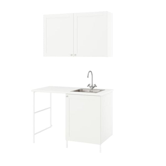 Ikea ENHET - Laundry, white/white frame,139x63.5x87.5 cm