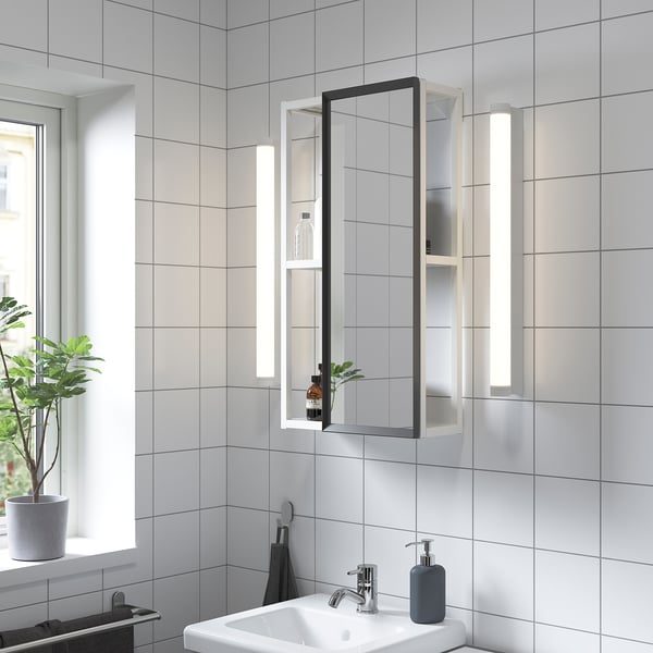 ENHET mirror cabinet, white, 40x17x75 cm