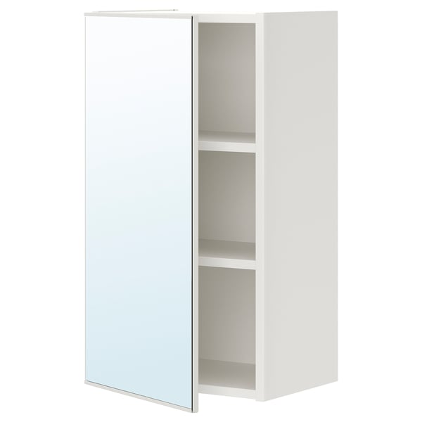 ENHET - Mirror cabinet with 1 door, white, 40x32x75 cm