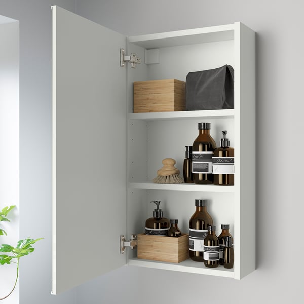 ENHET mirror cabinet with 1 door, white, 40x17x75 cm
