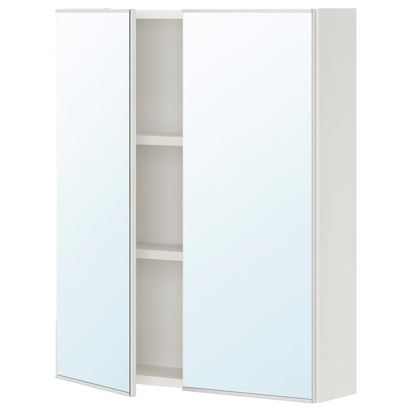ENHET mirror cabinet with 2 doors, white, 60x17x75 cm