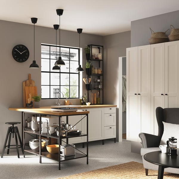 ENHET hi cb w 4 shlvs/door, white/white frame