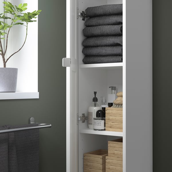 ENHET hi cb w 4 shlvs/door, white/white frame