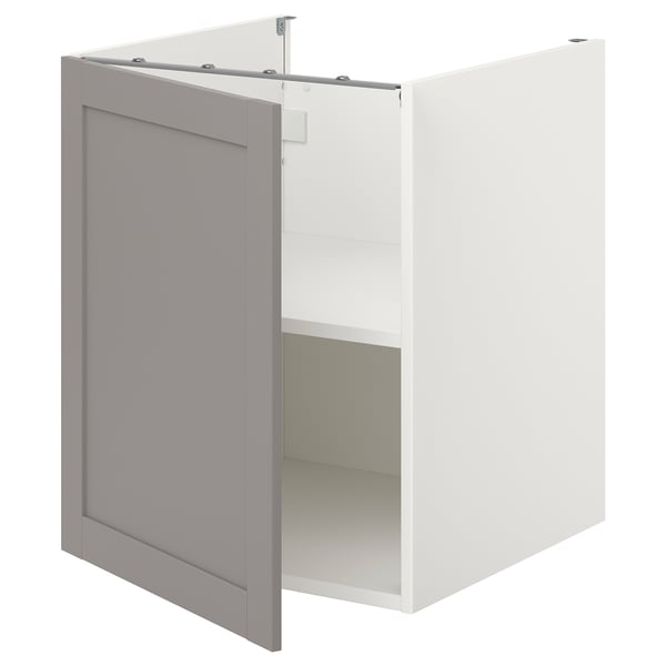 ENHET - ENHET Bc w shlf/door, white/grey frame, 60x62x75 cm
