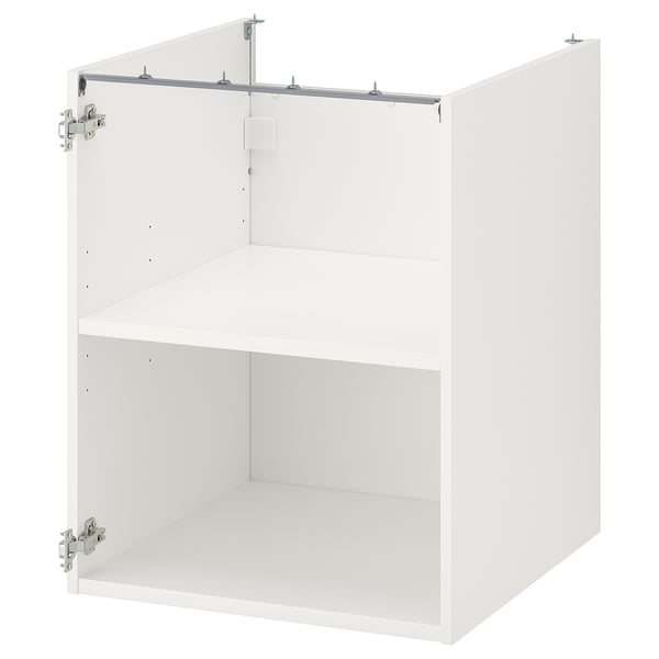 ENHET base cb w shelf, white, 60x60x75 cm